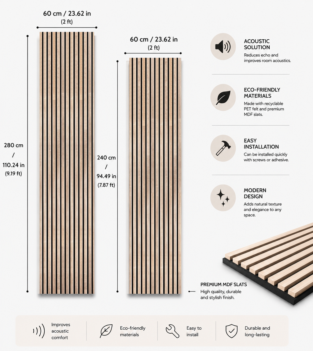 Luxury American Oak Acoustic Slat Wood Wall Panels
