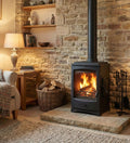 Burning Fireplace Wood Stove Cooker Stove