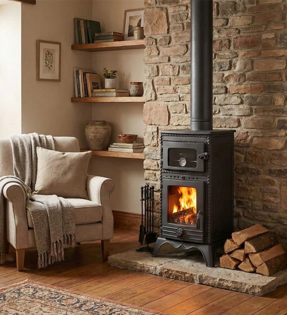 Lux Retro Black Cast Iron Stove