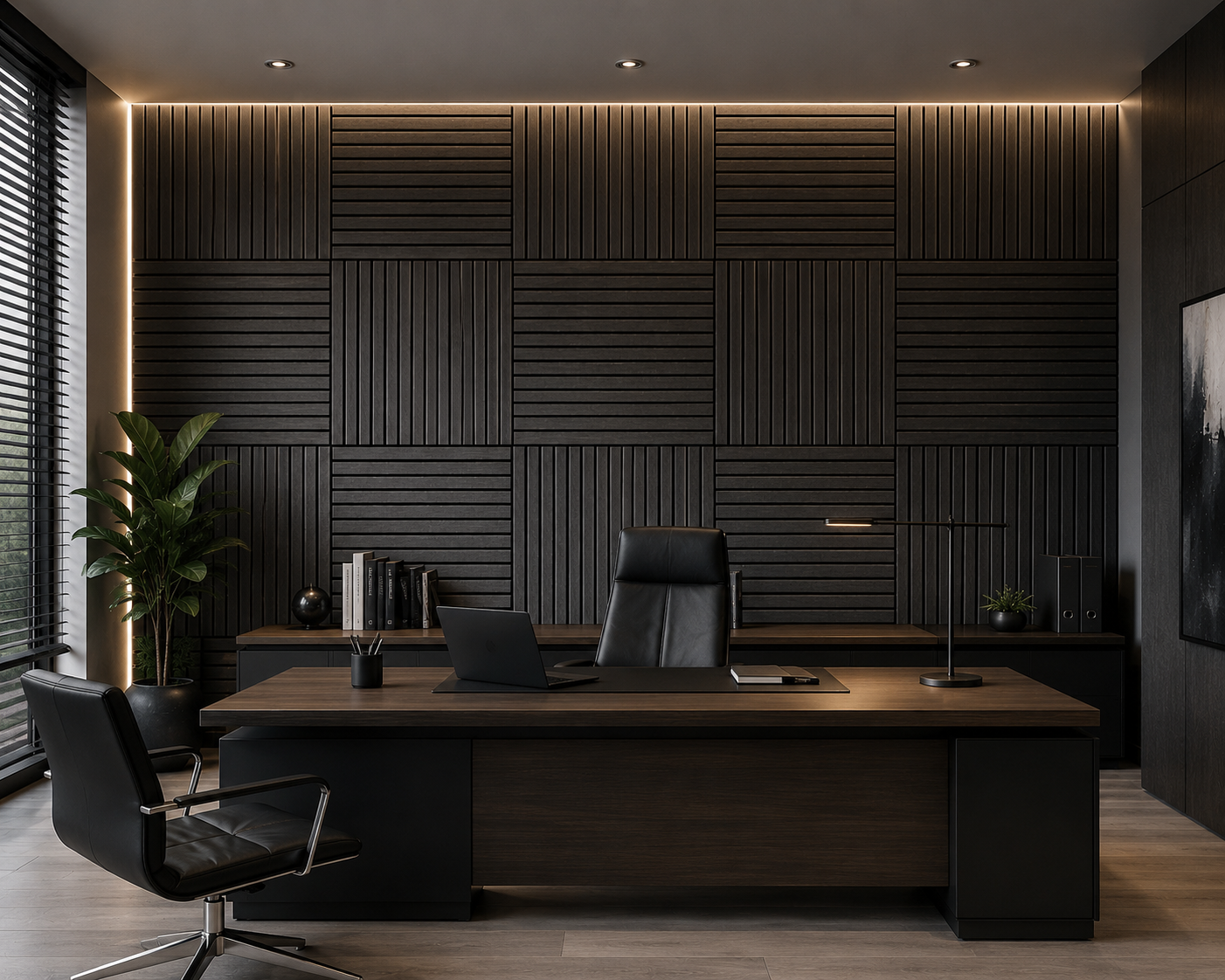Modern Sound Absorbing Decorative Wall Panels (1.44 m2 - 15.5 sq ft) 4-Pack