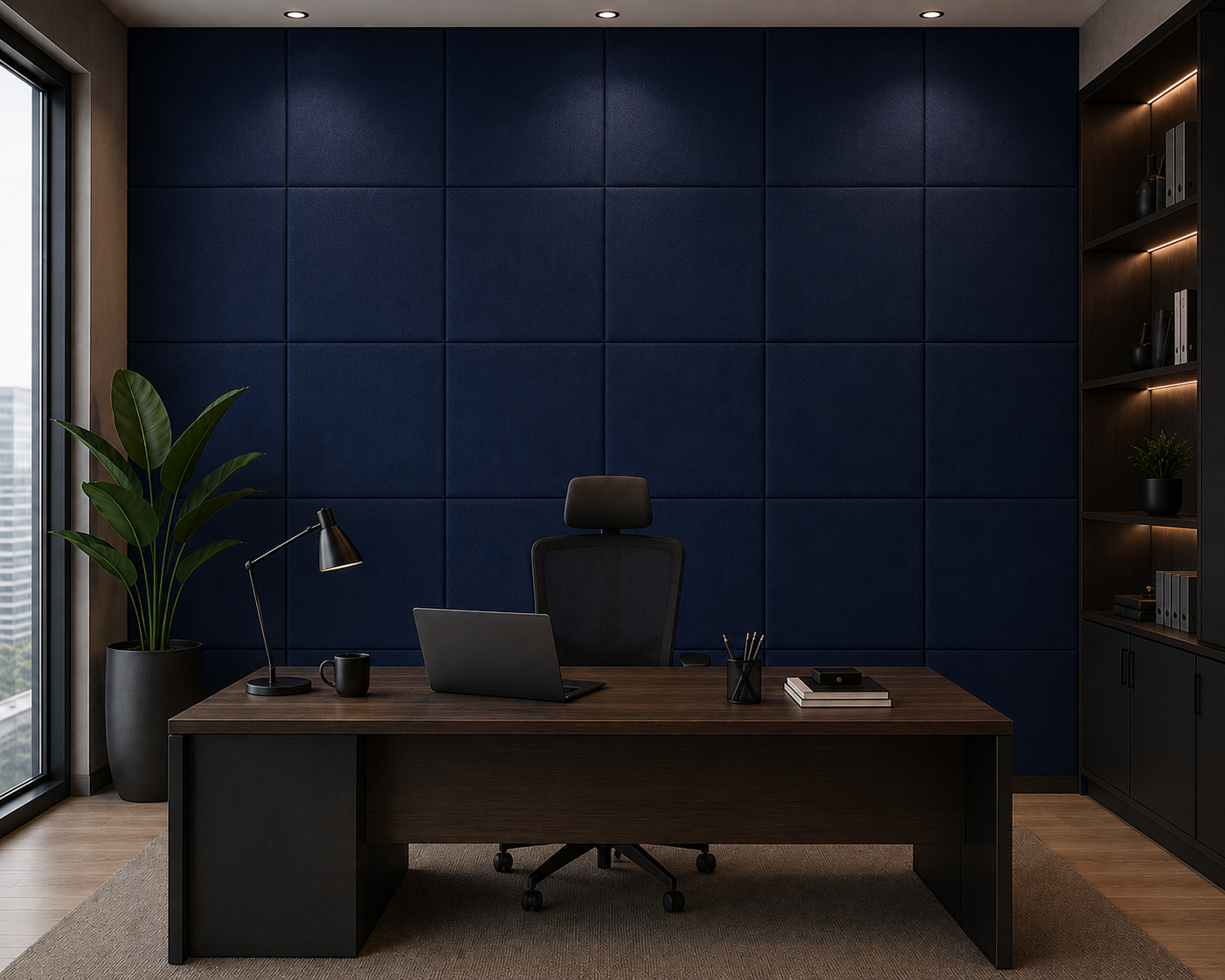 Decorative Acoustic Wall Panels – Sound Absorbing Upholstered Panels (1.44 m2 - 15.5 sq ft) 4-Pack