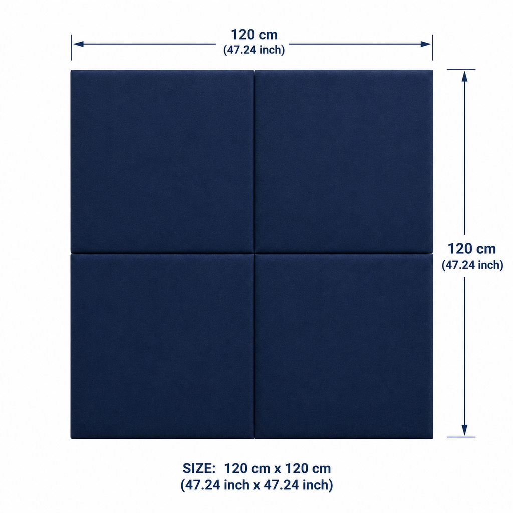 Decorative Acoustic Wall Panels – Sound Absorbing Upholstered Panels (1.44 m2 - 15.5 sq ft) 4-Pack