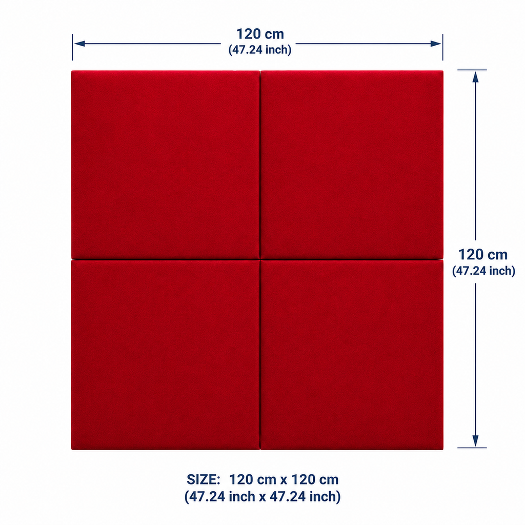 Decorative Acoustic Wall Panels – Sound Absorbing Upholstered Panels (1.44 m2 - 15.5 sq ft) 4-Pack