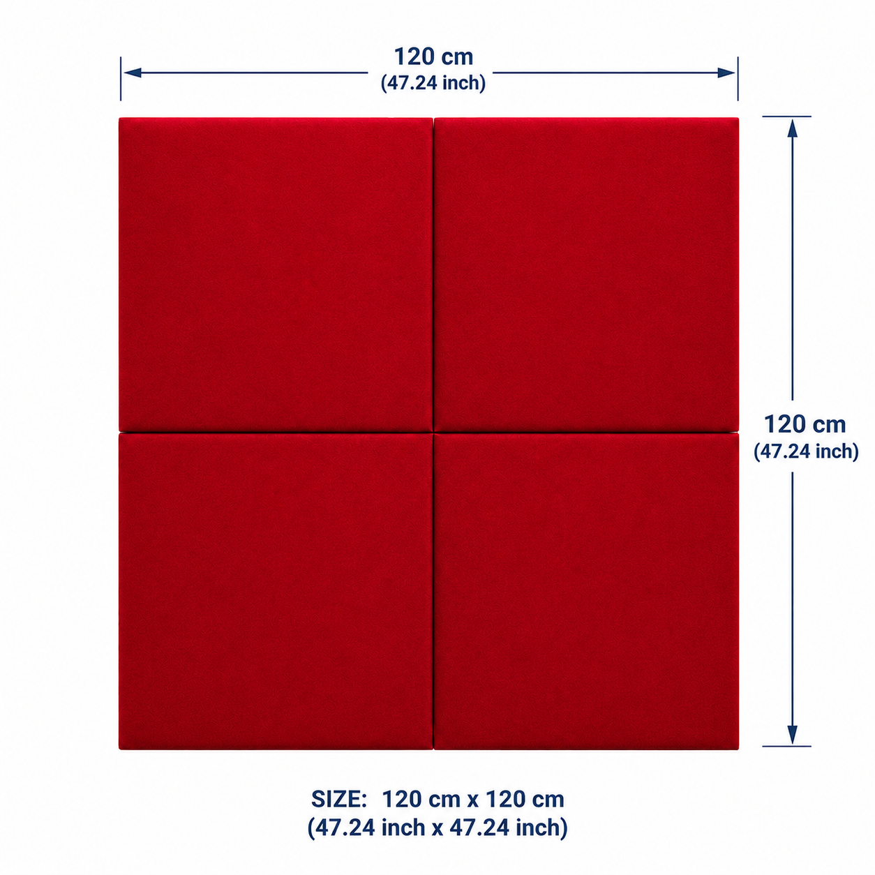 Decorative Acoustic Wall Panels – Sound Absorbing Upholstered Panels (1.44 m2 - 15.5 sq ft) 4-Pack