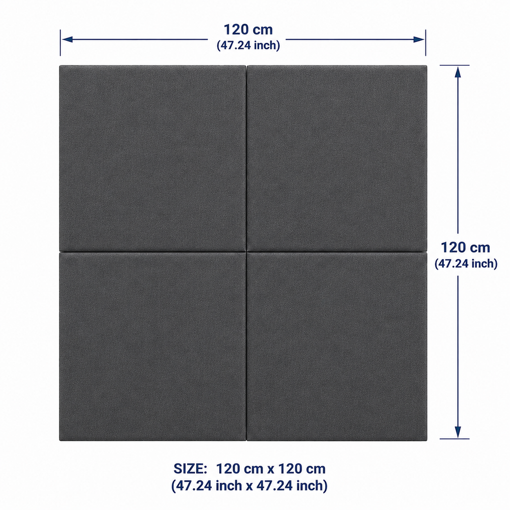 Decorative Acoustic Wall Panels – Sound Absorbing Upholstered Panels (1.44 m2 - 15.5 sq ft) 4-Pack