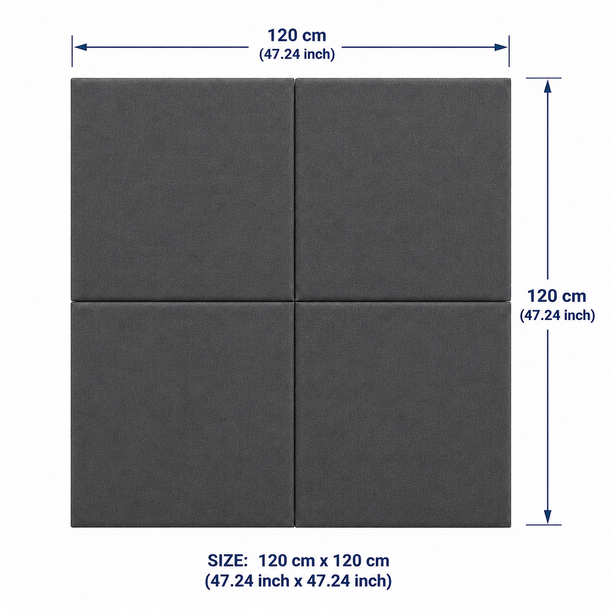 Decorative Acoustic Wall Panels – Sound Absorbing Upholstered Panels (1.44 m2 - 15.5 sq ft) 4-Pack