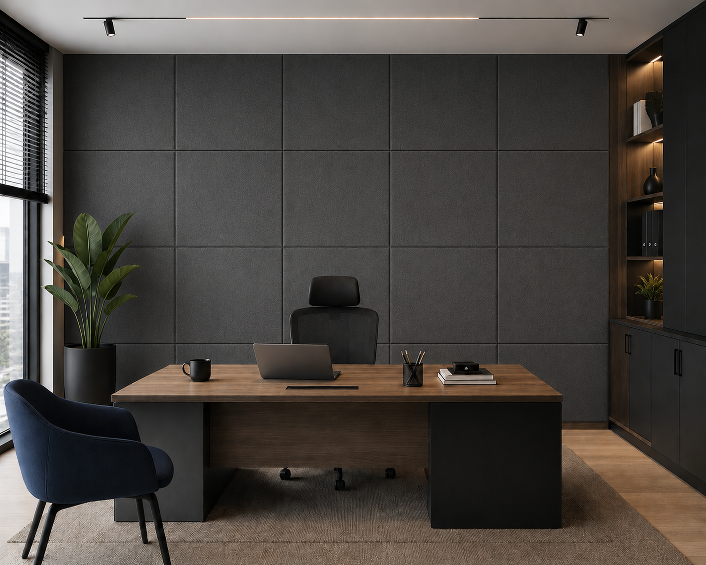 Decorative Acoustic Wall Panels – Sound Absorbing Upholstered Panels (1.44 m2 - 15.5 sq ft) 4-Pack