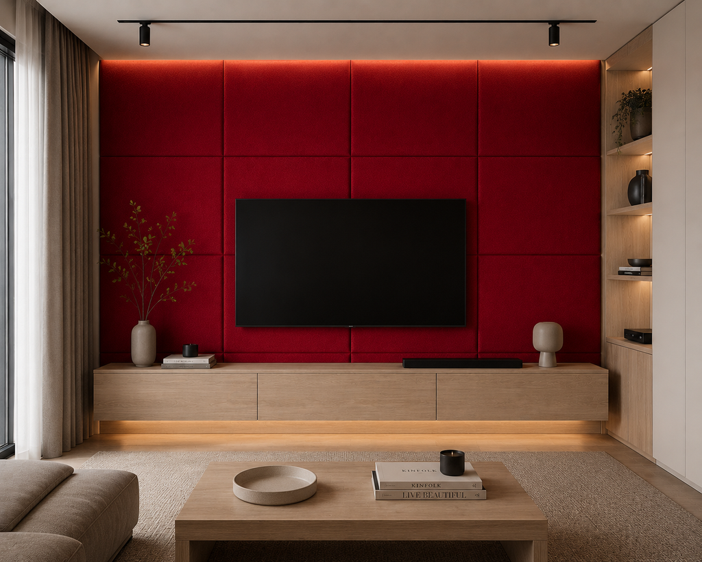 Decorative Acoustic Wall Panels – Sound Absorbing Upholstered Panels (1.44 m2 - 15.5 sq ft) 4-Pack