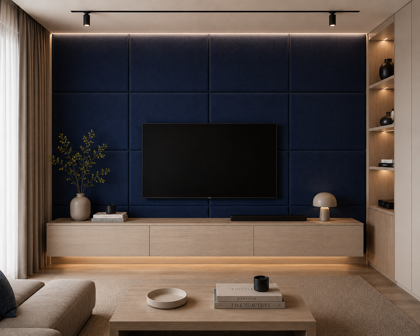 Decorative Acoustic Wall Panels – Sound Absorbing Upholstered Panels (1.44 m2 - 15.5 sq ft) 4-Pack