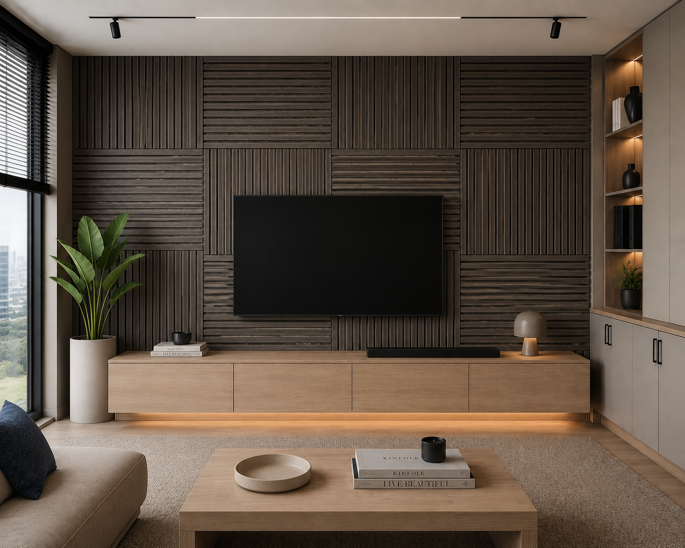 Modern Sound Absorbing Decorative Wall Panels (1.44 m2 - 15.5 sq ft) 4-Pack