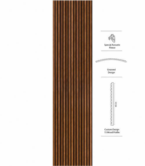 Acoustic Slat Wood Wall Panels Walnut