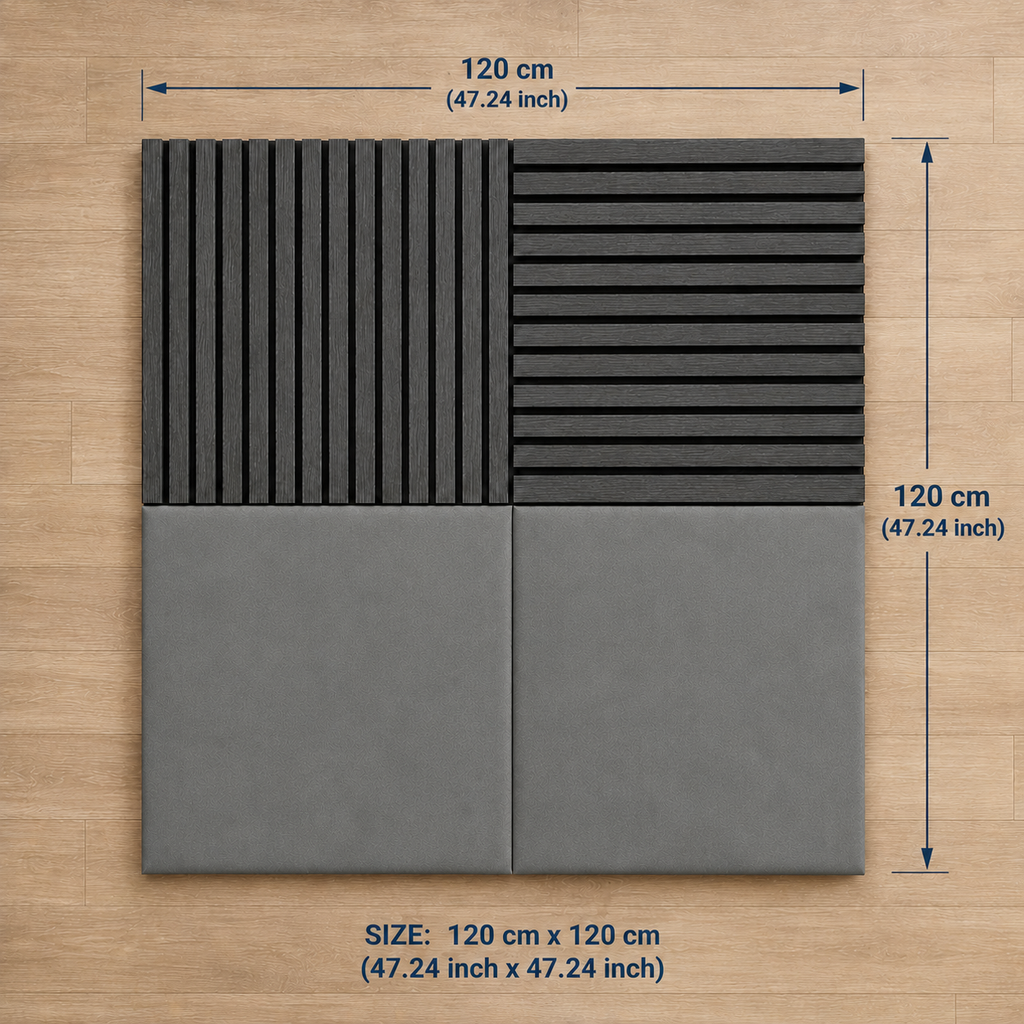 Modern Sound Absorbing Decorative Wall Panels (1.44 m2 - 15.5 sq ft) 4-Pack