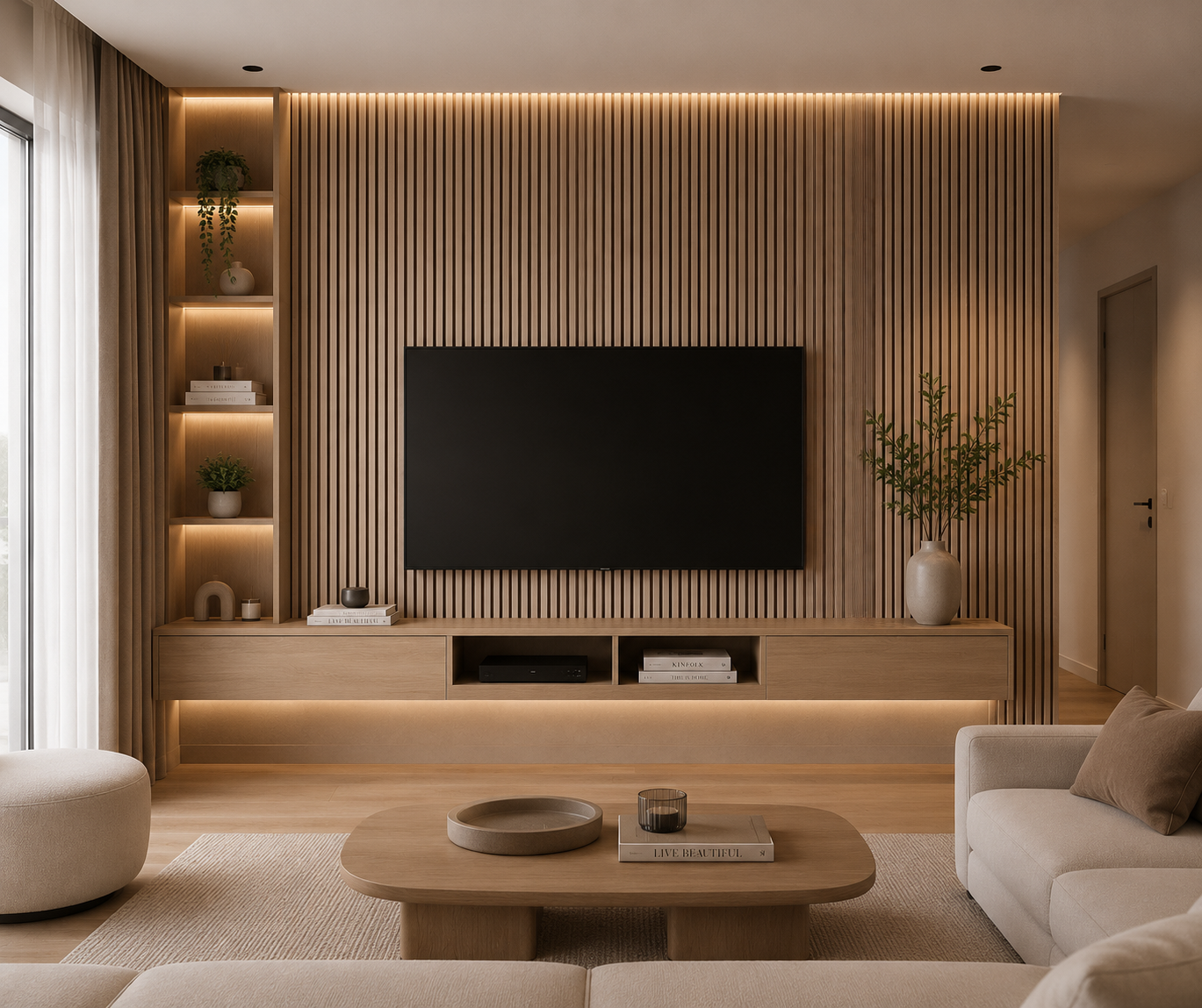 American Luxury Honey Teak Acoustic Slat Wood Wall Panels