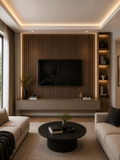 Luxury Dark Antique Acoustic Slat Wood Wall Panels