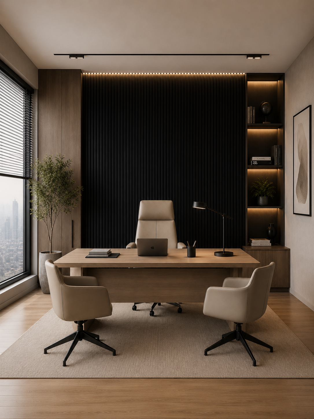 American Luxury Black Acoustic Slat Wood Wall Panels
