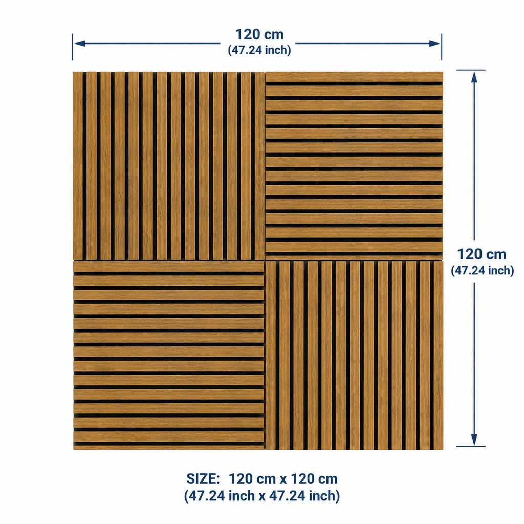 Modern Slat Acoustic Wall Panel 4-Pack Honey Teak (1.44 m2 - 15.5 sq ft) 4-Pack