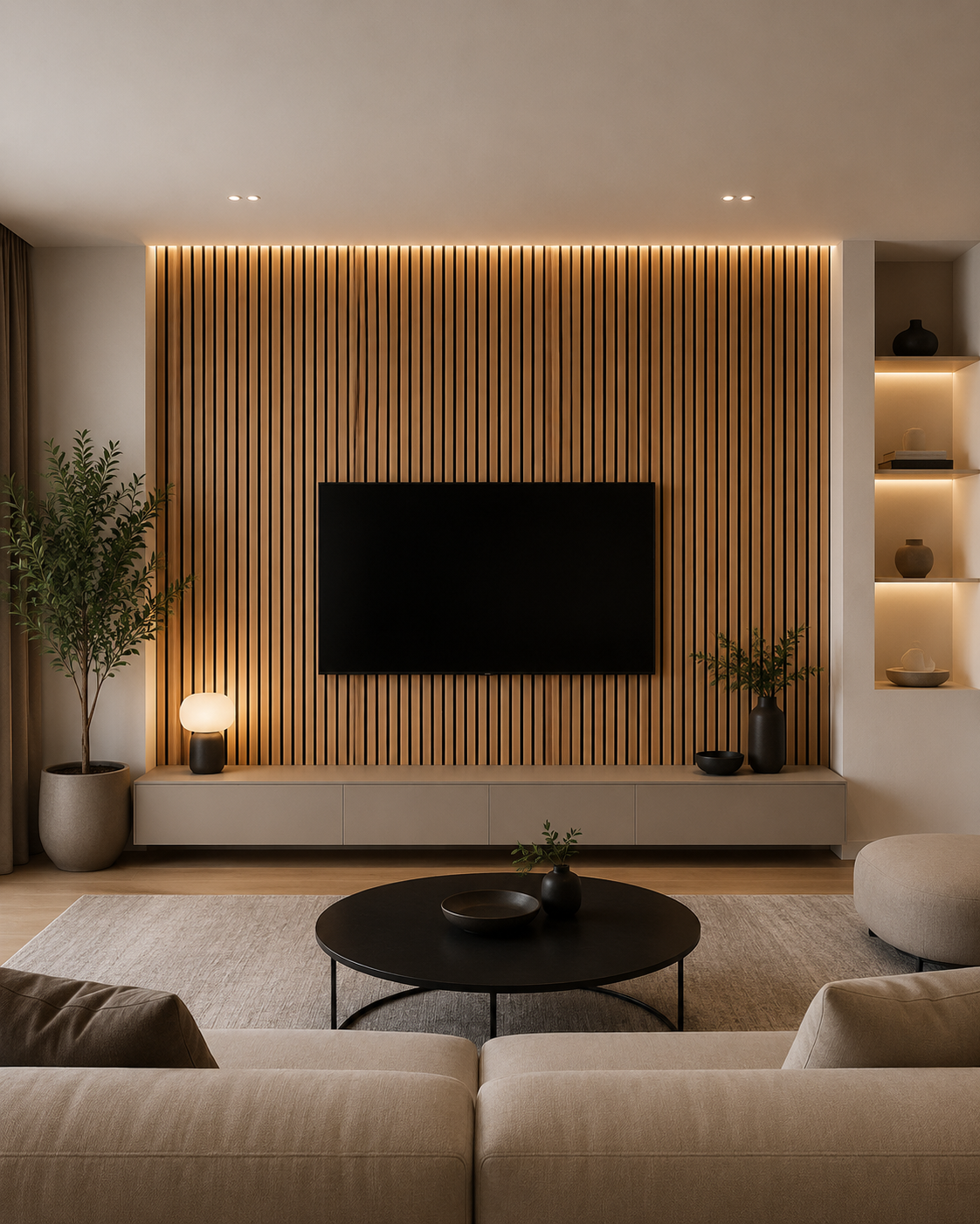 American Luxury Gold Acoustic Slat Wood Wall Panels