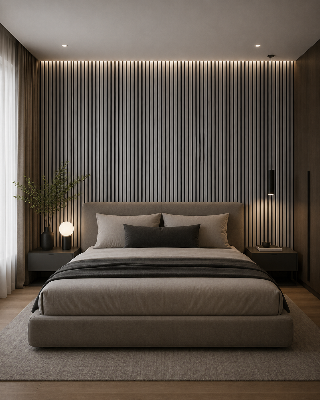 American Luxury Silver Acoustic Slat Wood Wall Panels