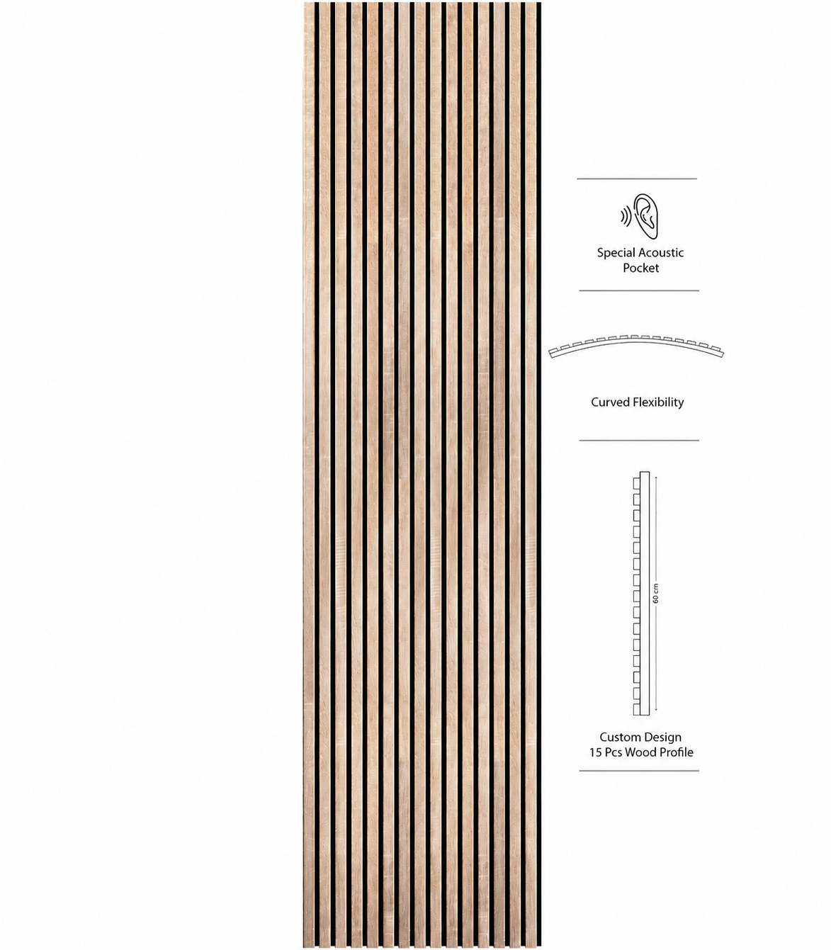Luxury American Oak Acoustic Slat Wood Wall Panels