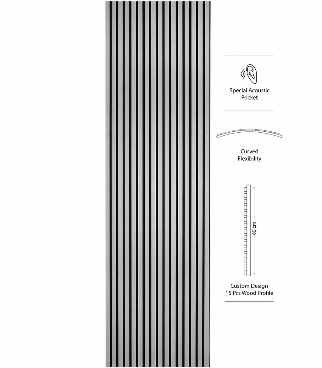 American Luxury Silver Acoustic Slat Wood Wall Panels