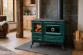 Green Cast Iron Burning Fireplace Wood Stove Anatolian Green
