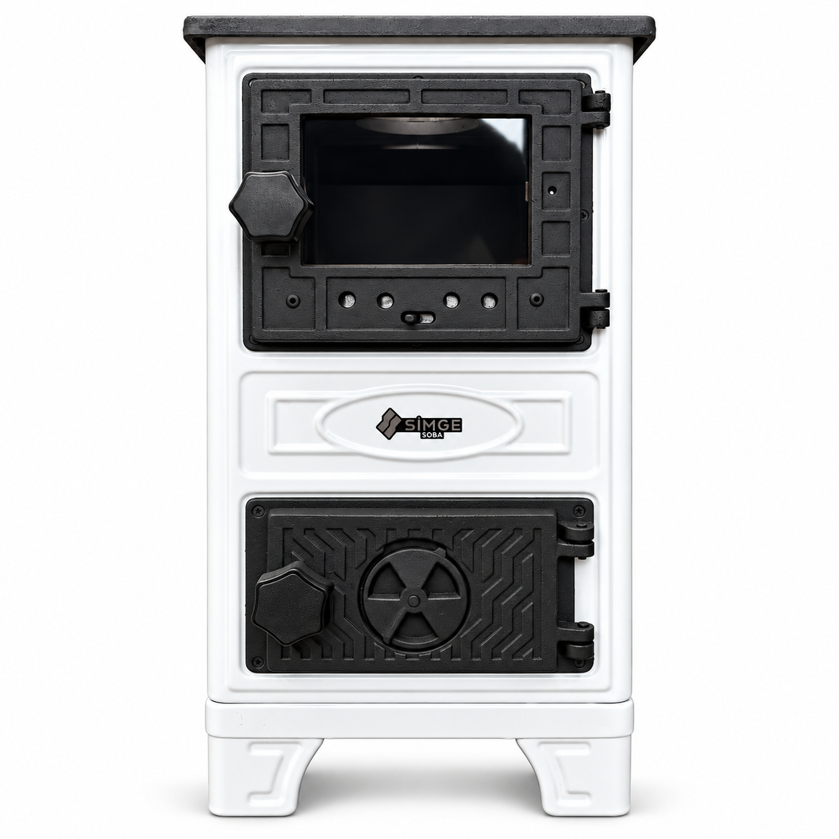 Portable  White Wood Burning Stove – Compact Cabin & Camping Cook Stove