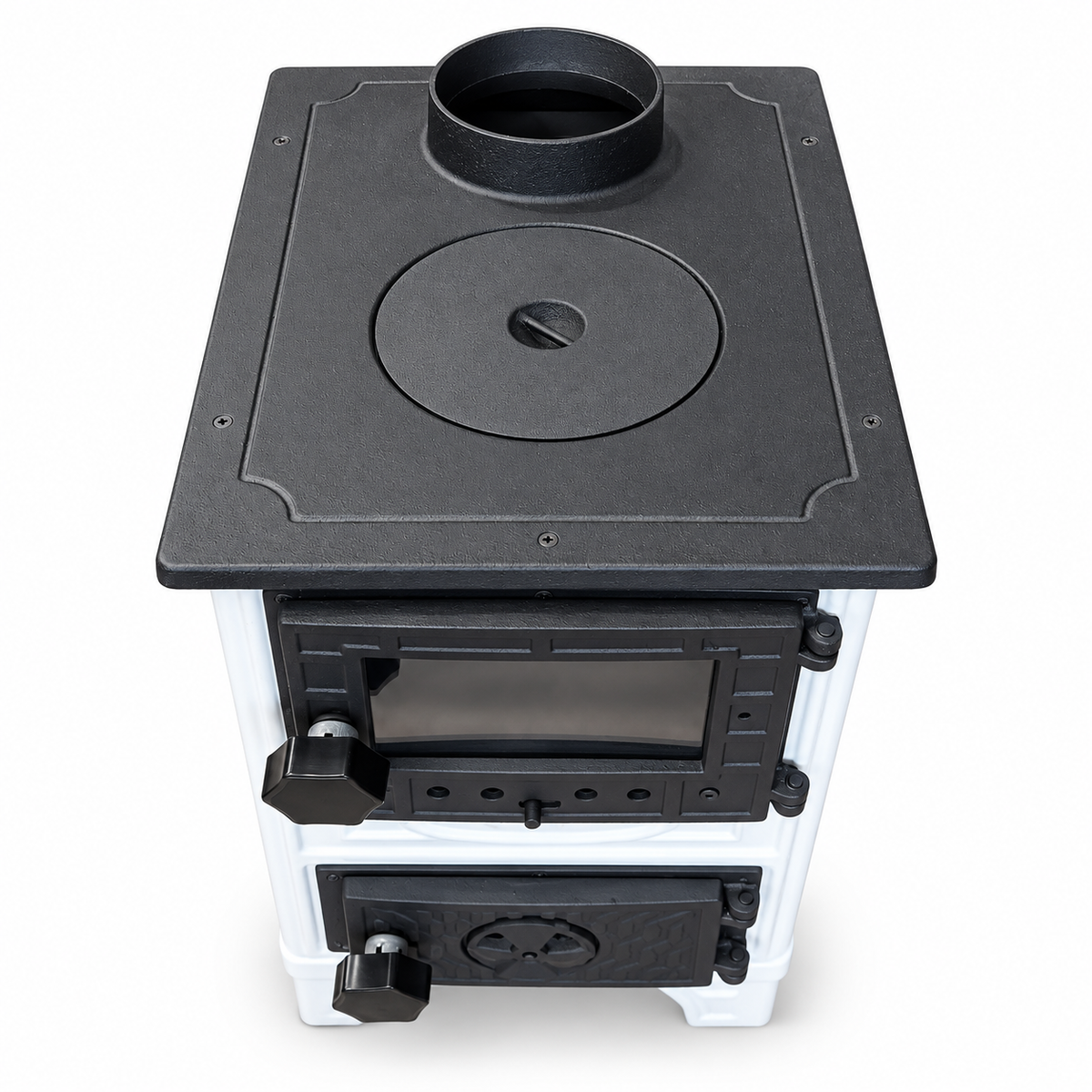 Portable  White Wood Burning Stove – Compact Cabin & Camping Cook Stove