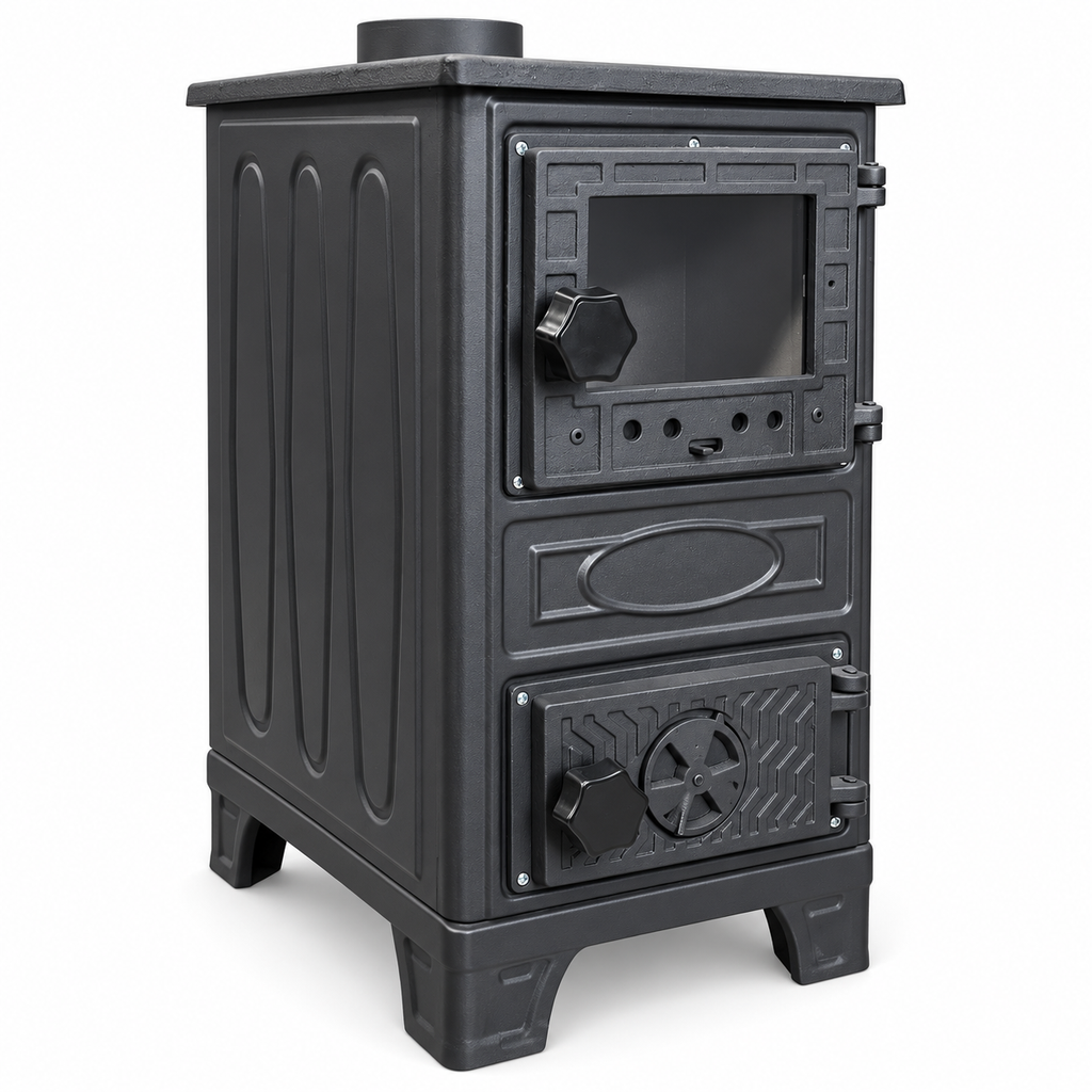 Portable Black Wood Burning Stove – Compact Cabin & Camping Cook Stove