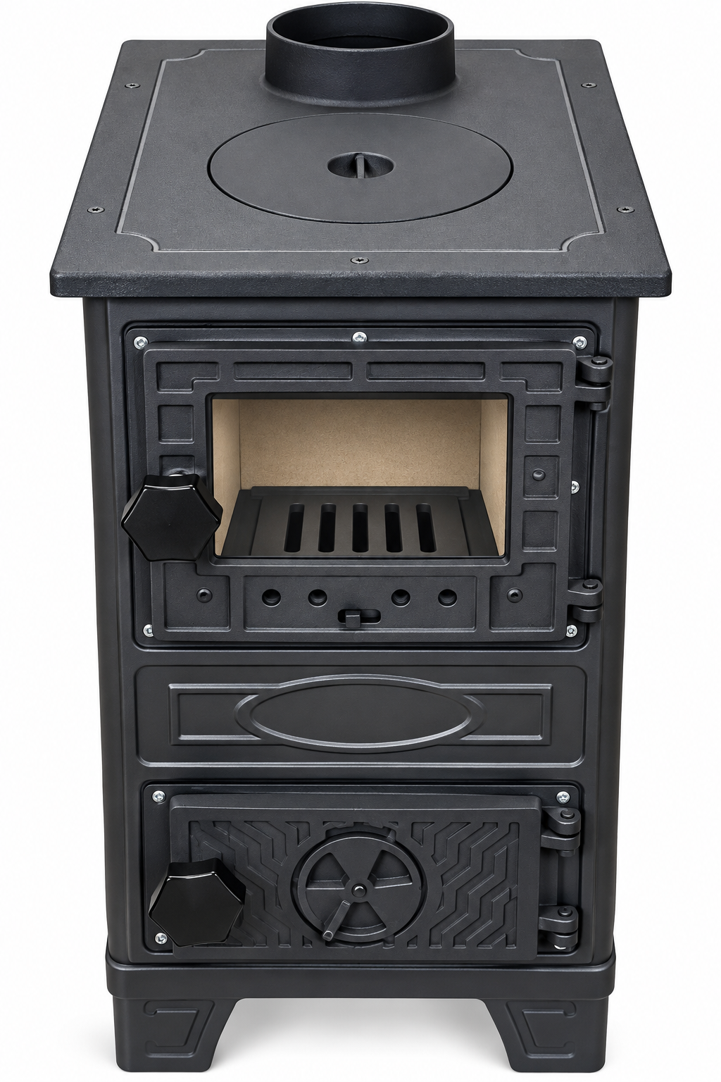 Portable Black Wood Burning Stove – Compact Cabin & Camping Cook Stove
