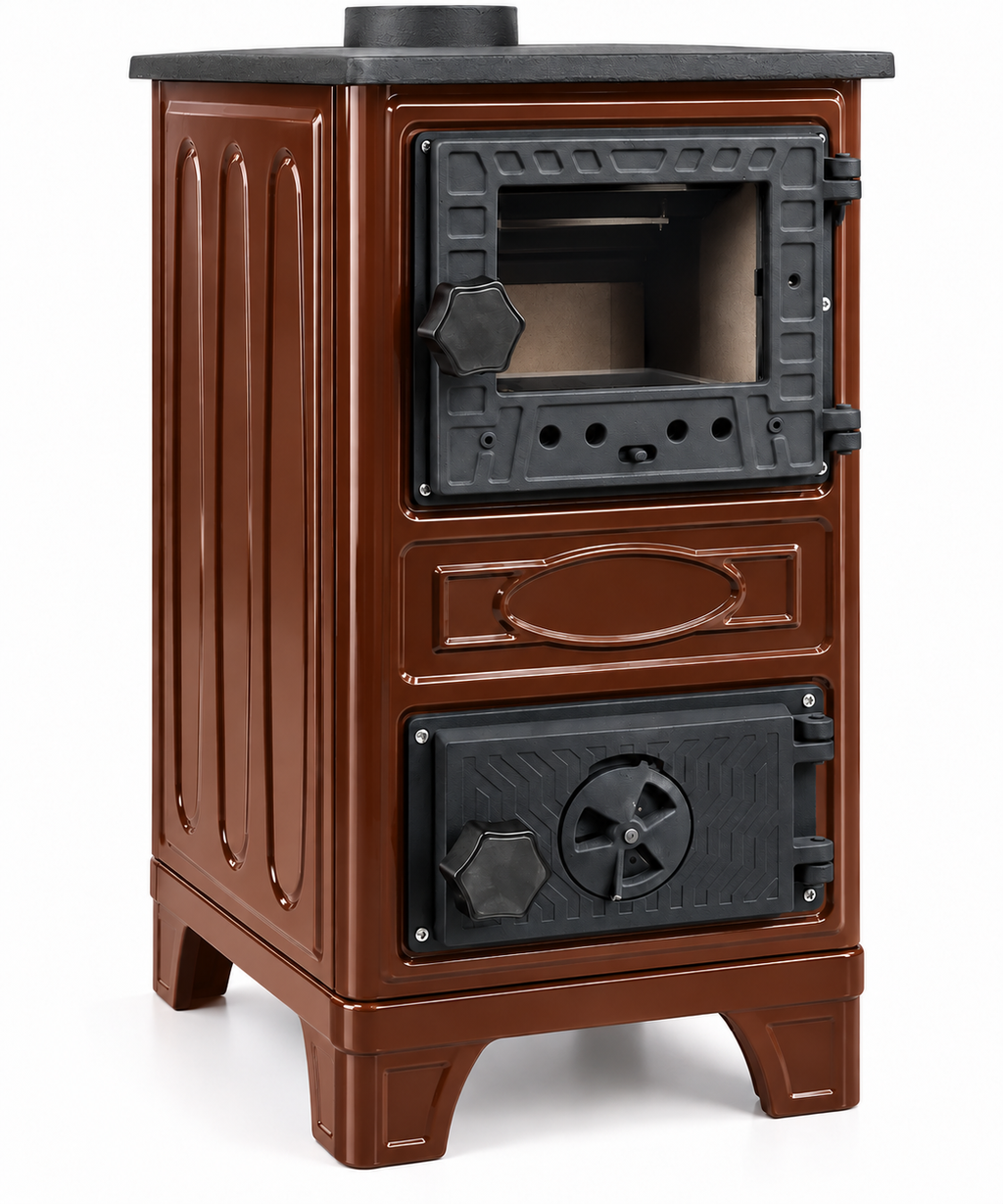 Portable Brown Wood Burning Stove – Compact Cabin & Camping Cook Stove