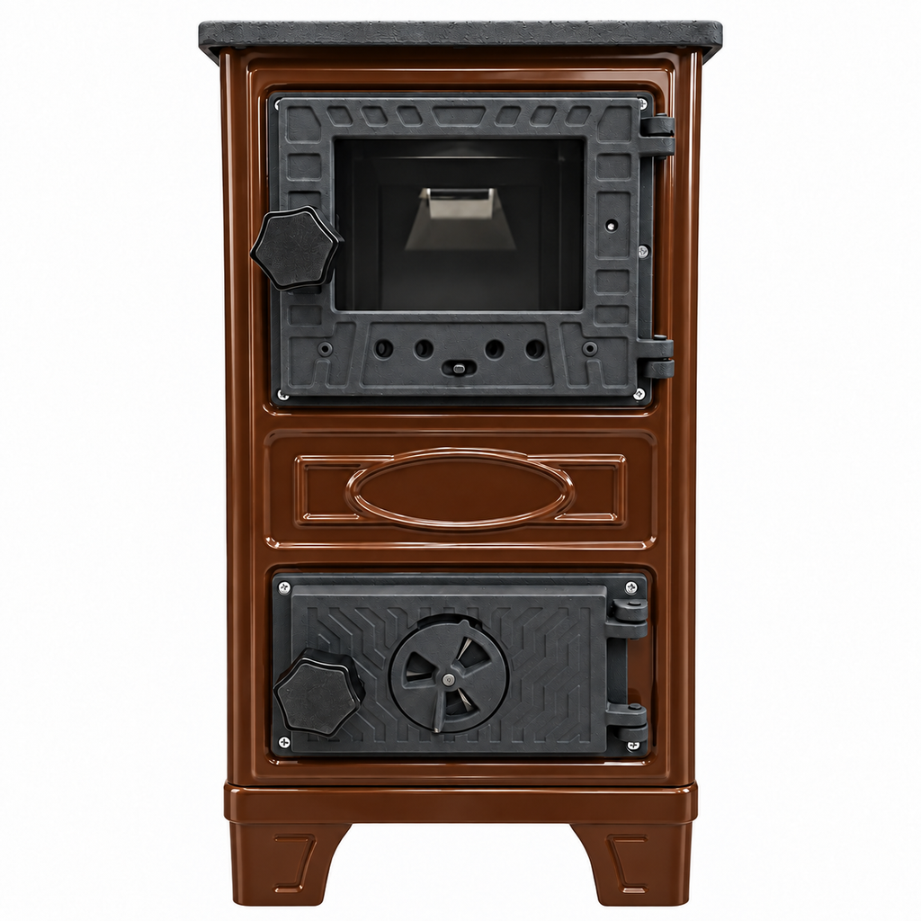 Portable Brown Wood Burning Stove – Compact Cabin & Camping Cook Stove