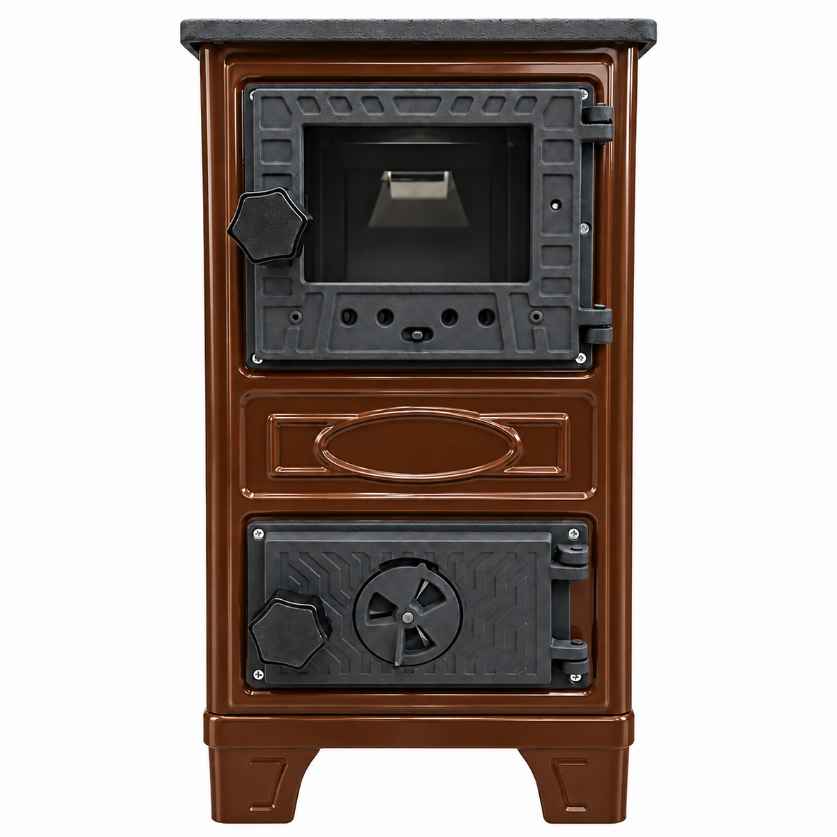 Portable Brown Wood Burning Stove – Compact Cabin & Camping Cook Stove