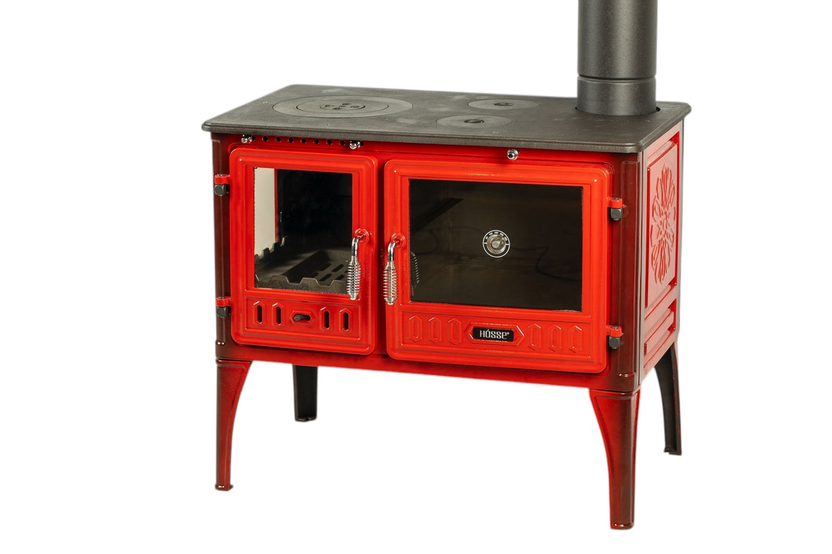 Cast Iron Vintage Stove Red