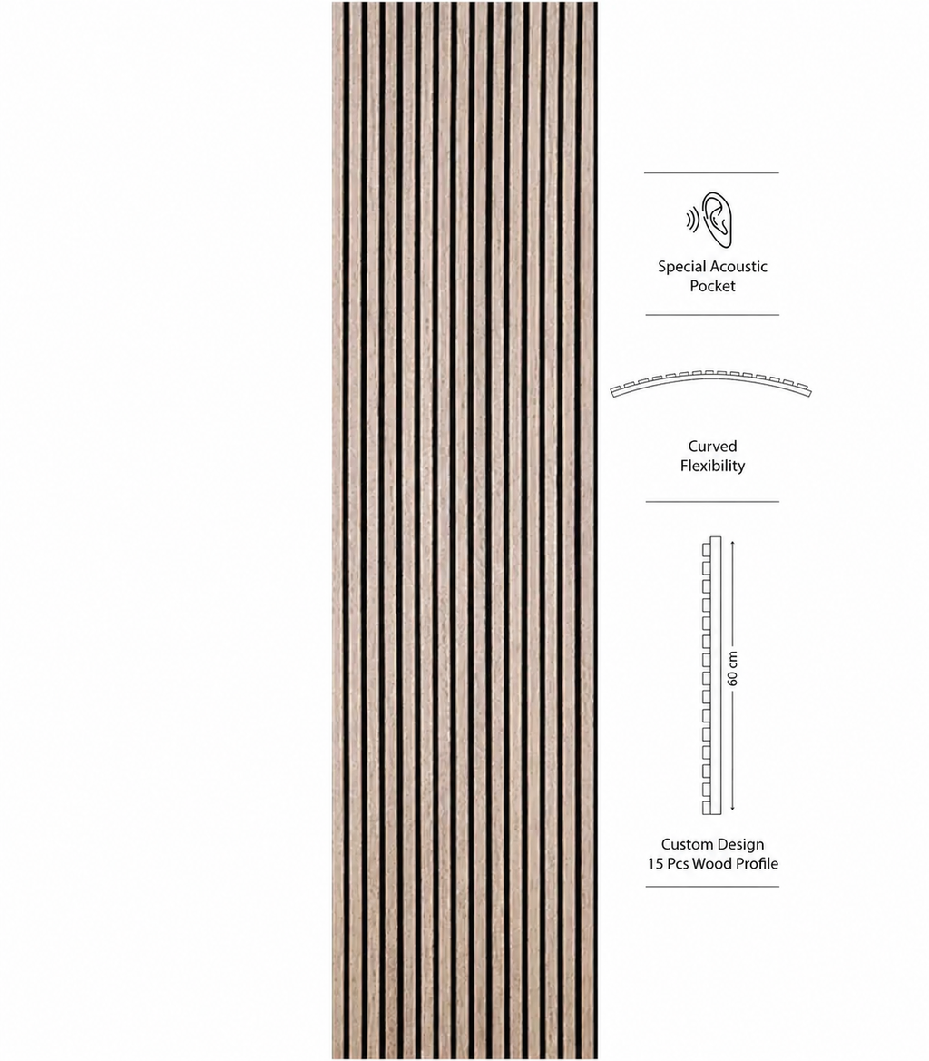 American Luxury Honey Teak Acoustic Slat Wood Wall Panels