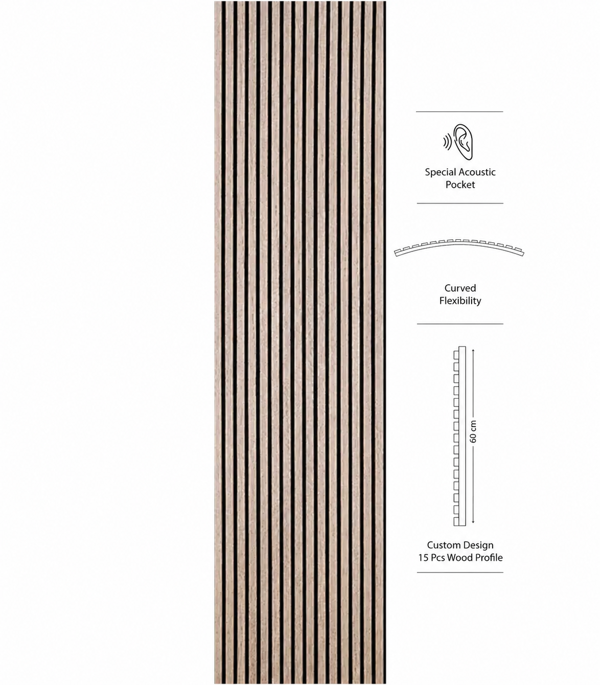 American Luxury Honey Teak Acoustic Slat Wood Wall Panels