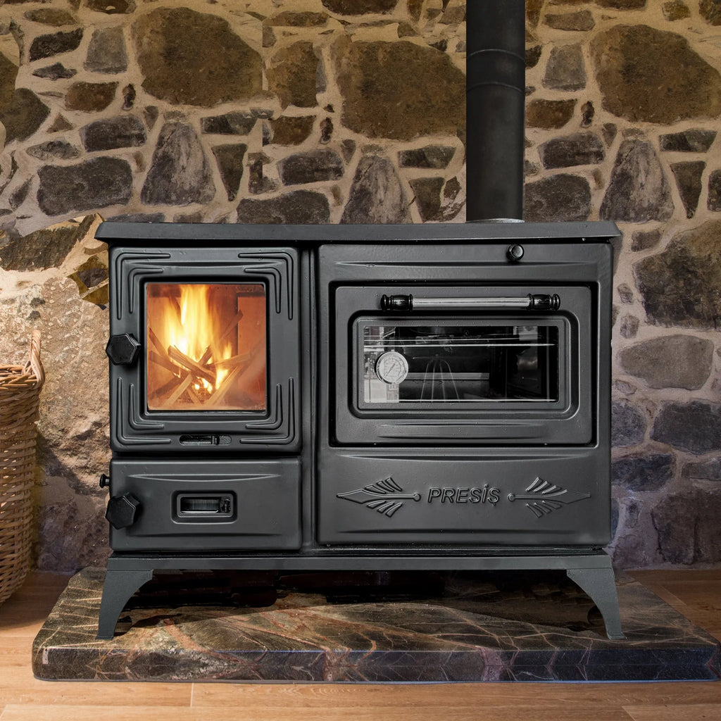 Black Cast Iron Burning Fireplace Wood Stove - CastingFire