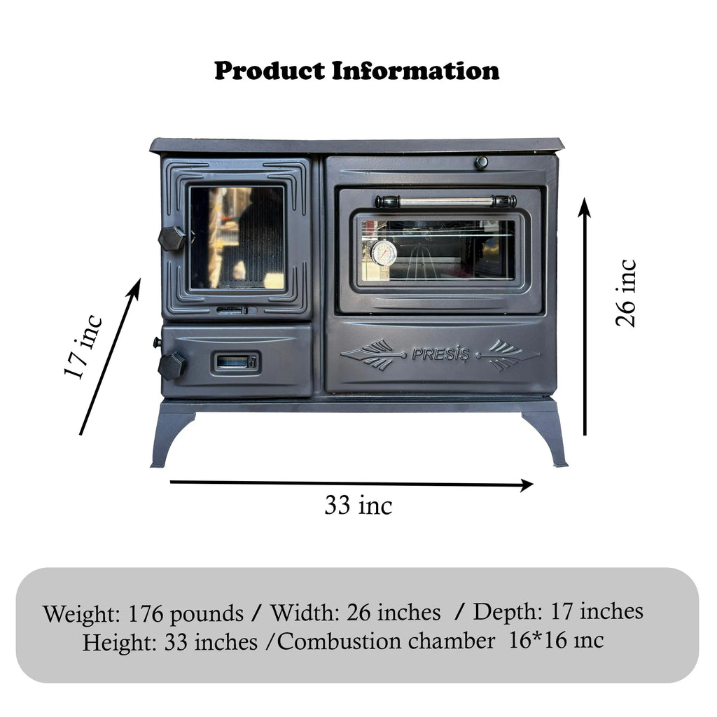 Black Cast Iron Burning Fireplace Wood Stove - CastingFire