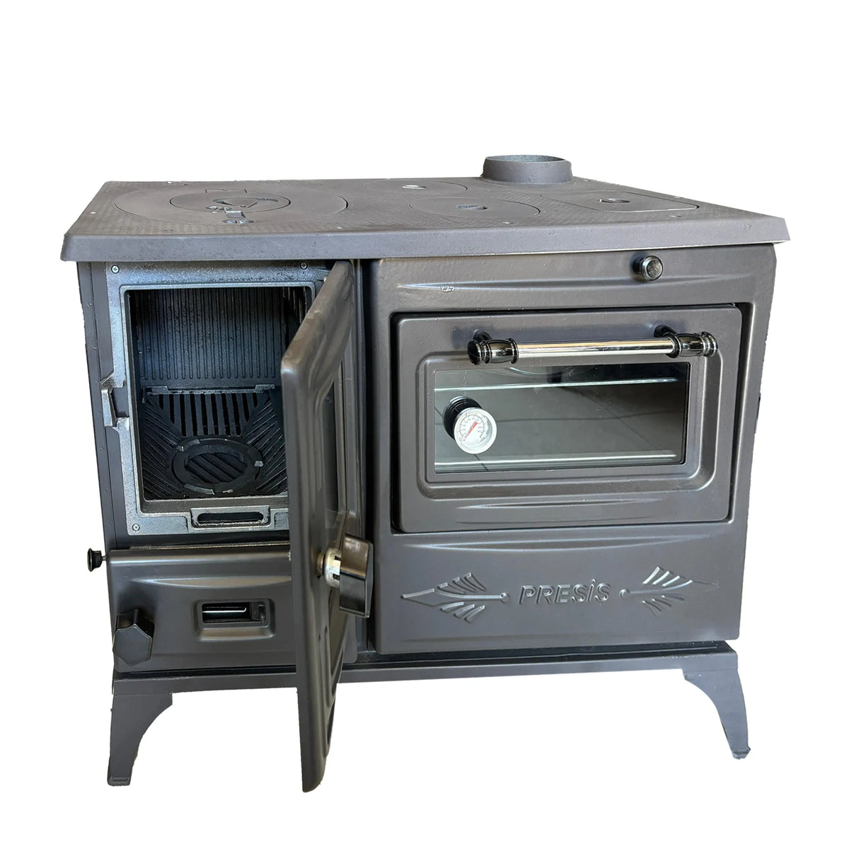 Black Cast Iron Burning Fireplace Wood Stove - CastingFire