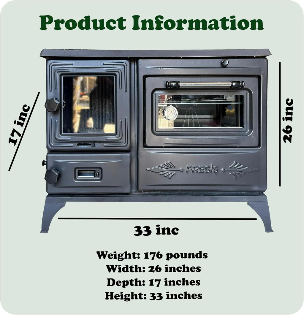 Black Cast Iron Wood Stove Pipe Set - 3 Straight Pipes + 1 Elbow Pipe - TheCastingFire