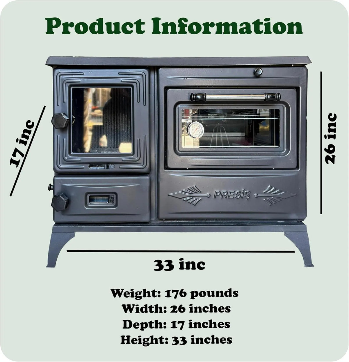 Black Cast Iron Wood Stove Pipe Set - 3 Straight Pipes + 1 Elbow Pipe - TheCastingFire