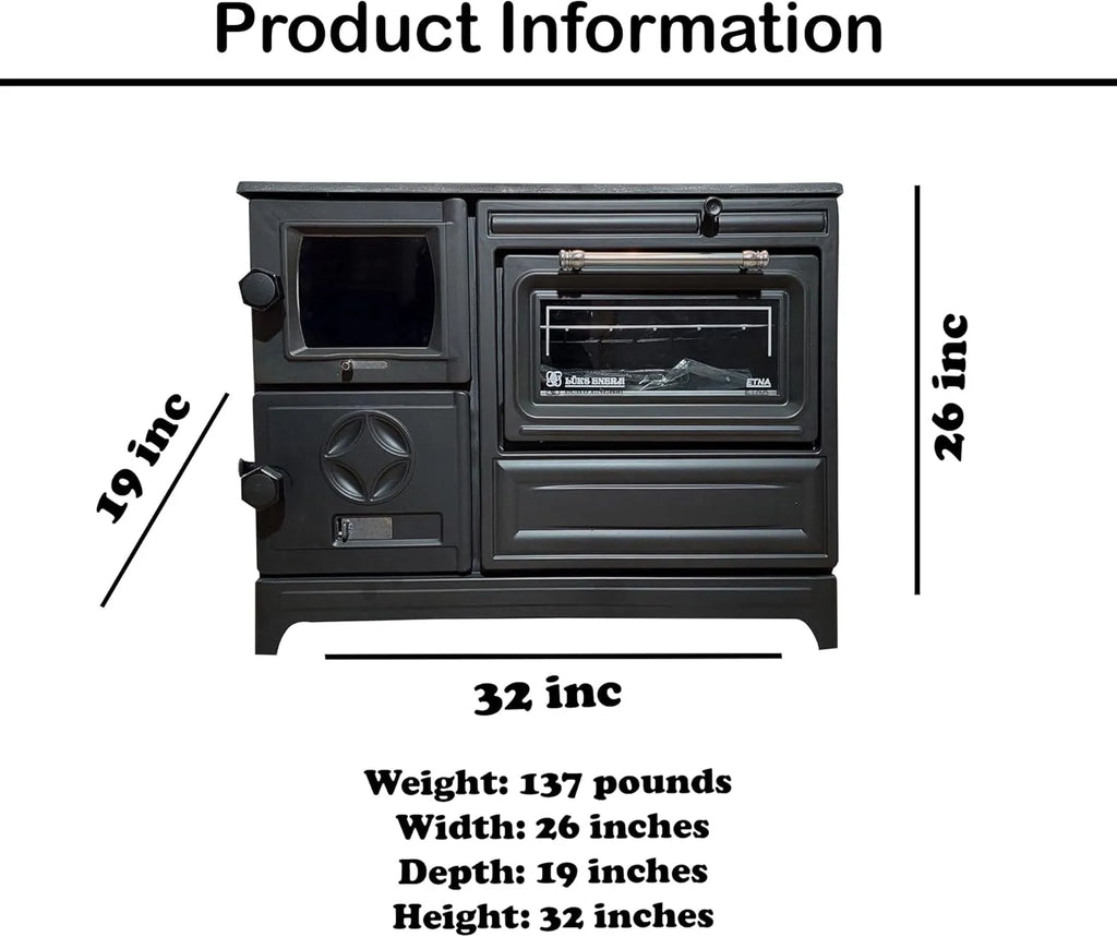Cast Iron Wood Stove Pipe Set - 3 Straight Pipes + 1 Elbow Pipe - TheCastingFire
