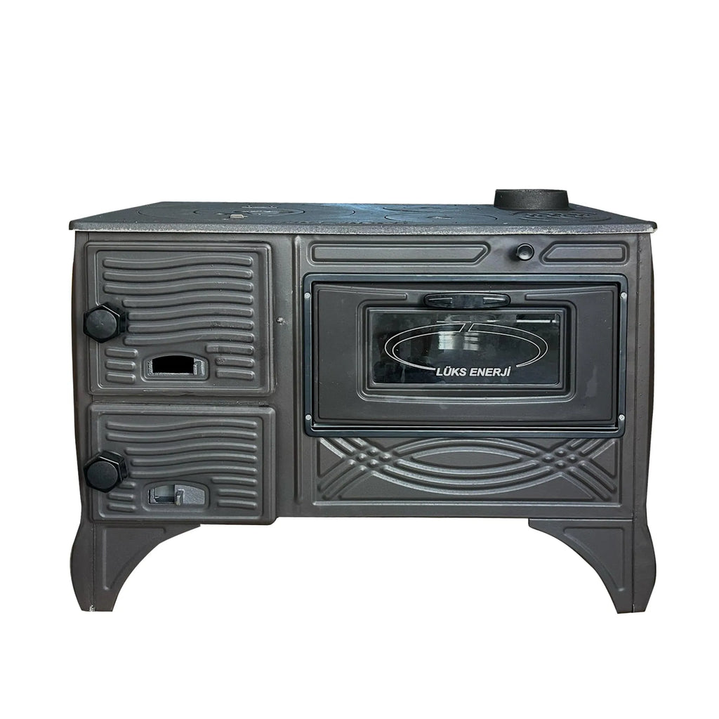 Brick Lined Fireplace Cast Iron Stove With Oven - CastingFire