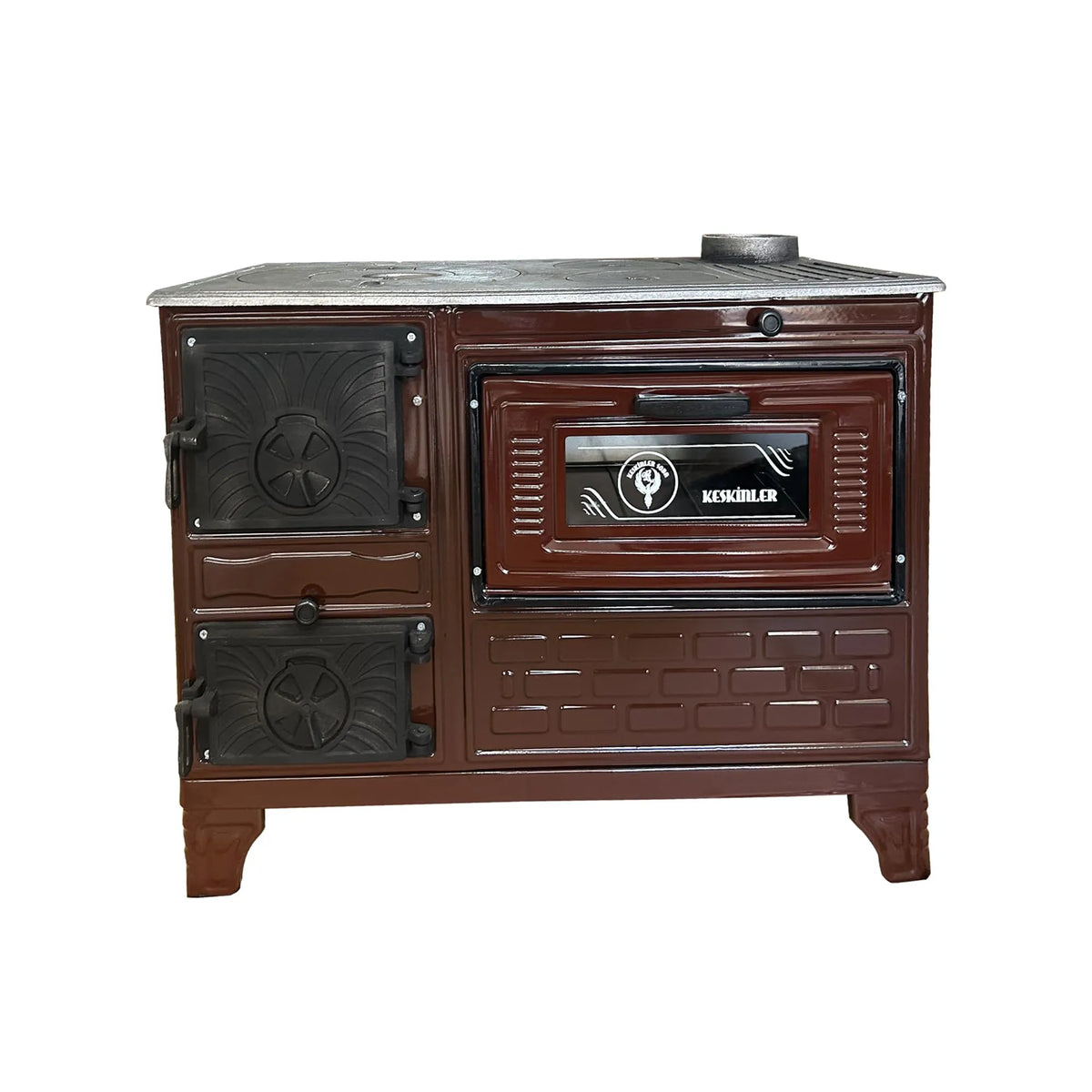 Cast Iron Stove with Oven Cast Iron Fireplace Brown - Casting Fire