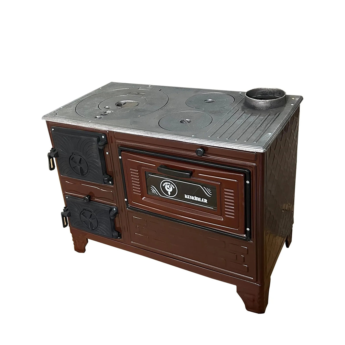 Cast Iron Stove with Oven Cast Iron Fireplace Brown - Casting Fire