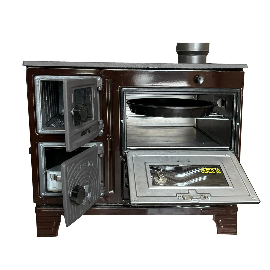 Cast Iron Wood Cook Stove with Oven Brown - CastingFire