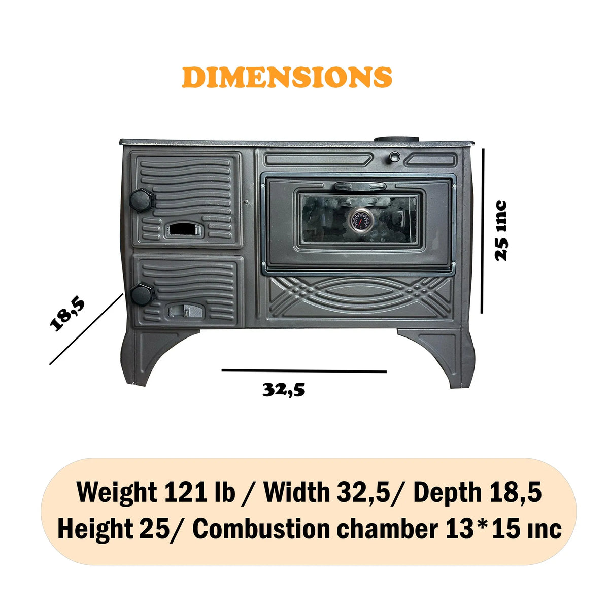 Cast Iron Wood Stove Black Wood Camping Stove - CastingFire