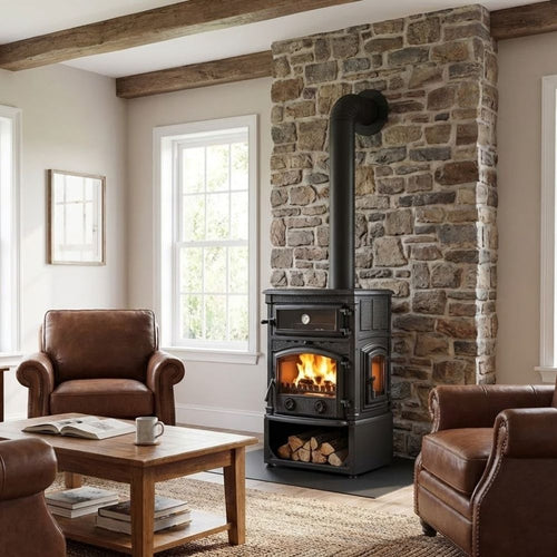 3 Glass Wood Burner Cast Iron Stove - CastingFire