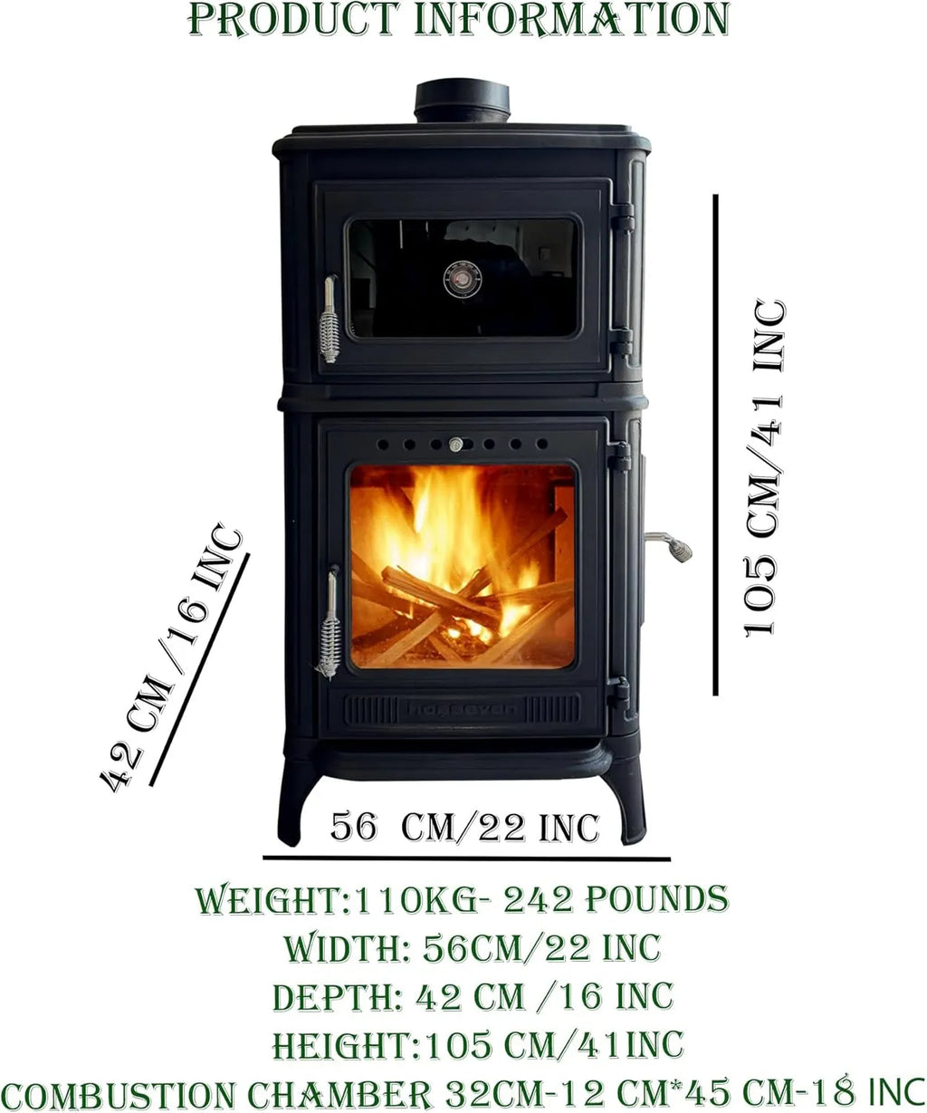 Colorful Cast Iron Wood Stove Pipe Set 3 Straight Pipes + 1 Elbow Pipe - TheCastingFire