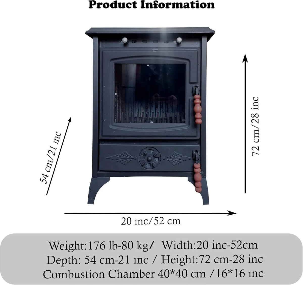 Colorful Cast Iron Wood Stove Pipe Set 3 Straight Pipes + 1 Elbow Pipe - TheCastingFire