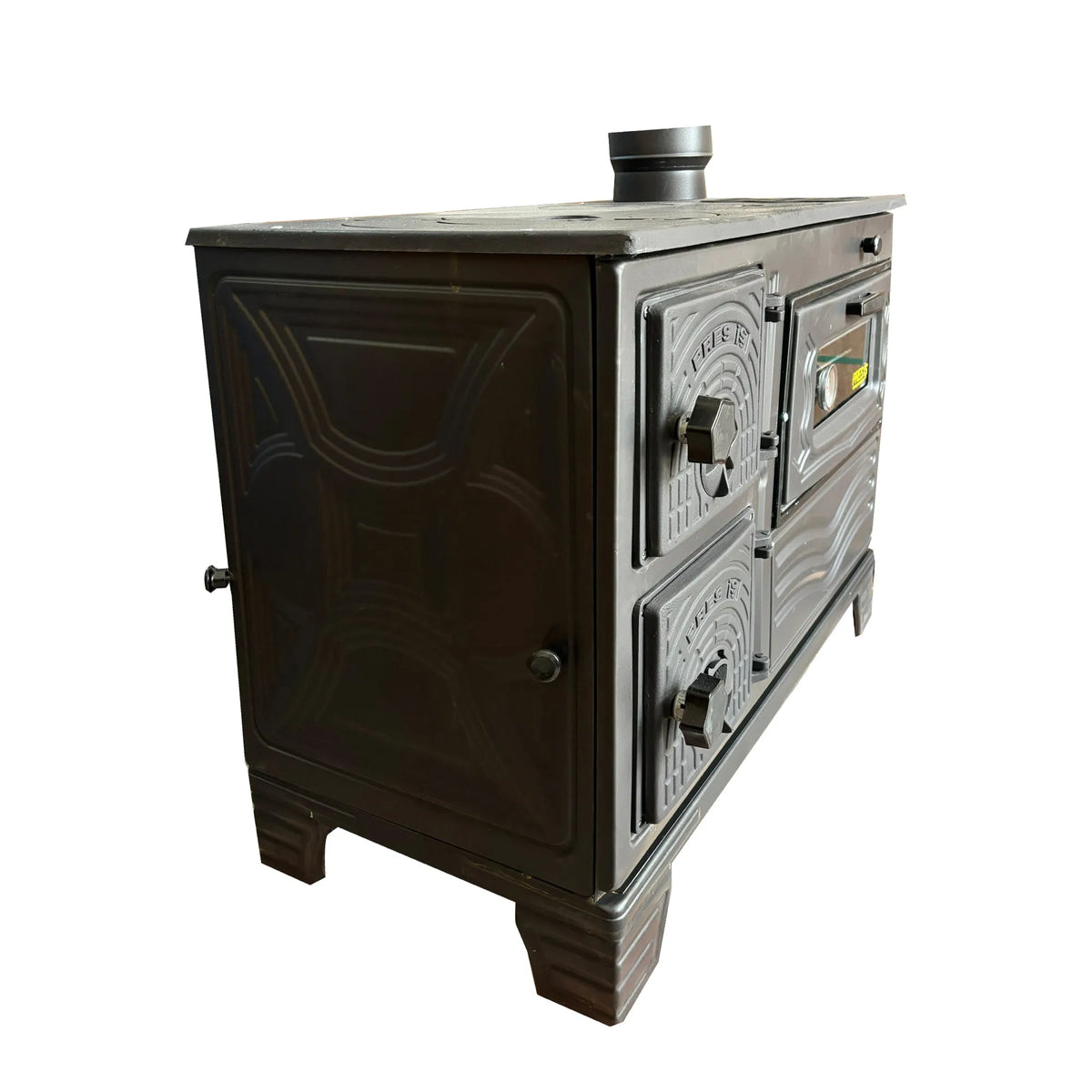 Durable Cast Baking Oven Cooker Oven by Burning Wood Black - CastingFire